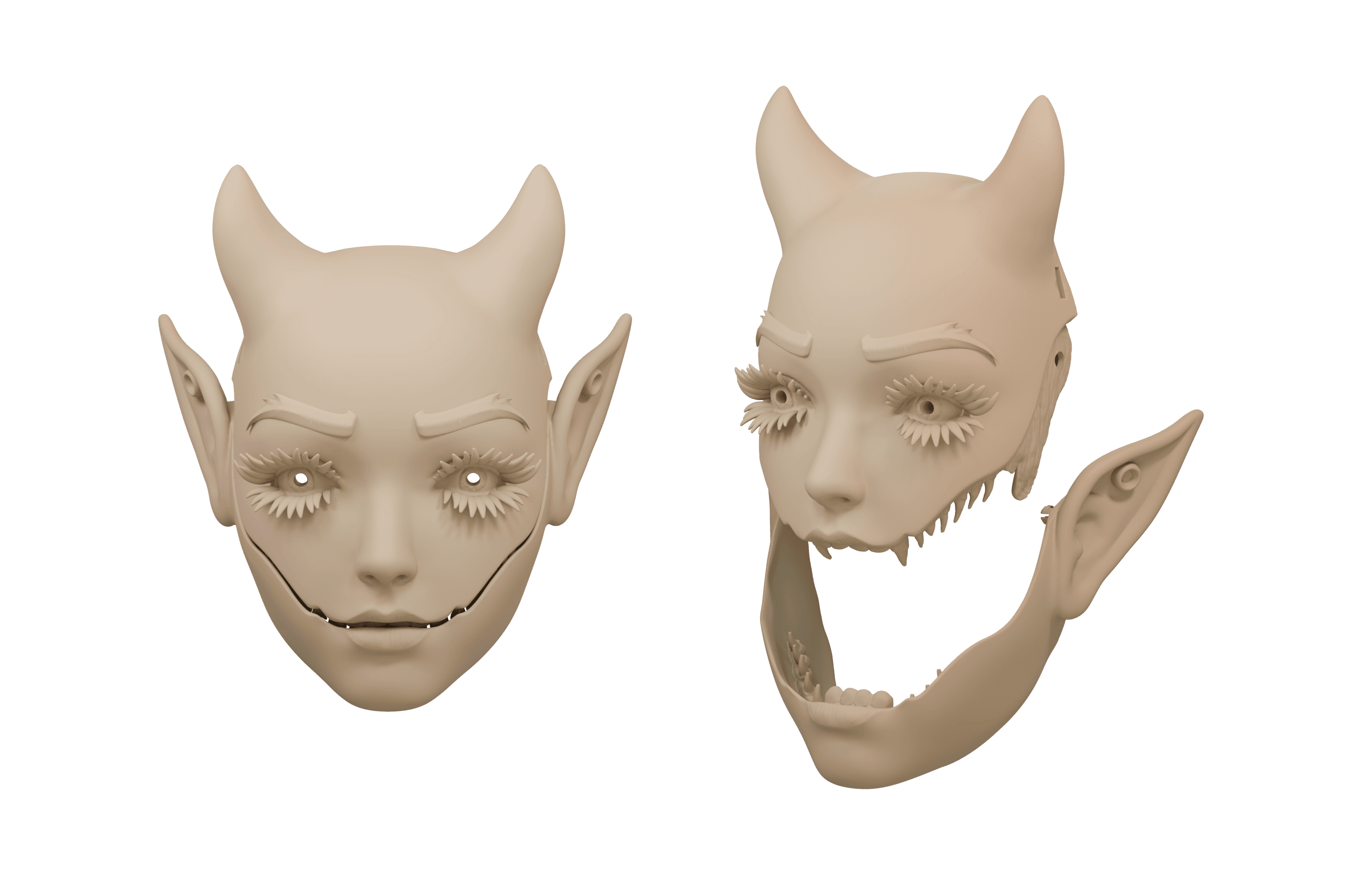 Creepy Doll Mask 3d model