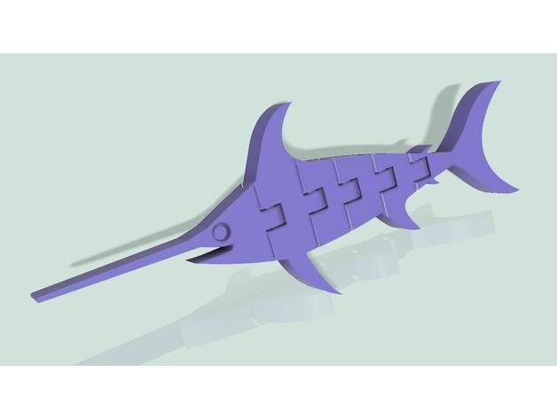 Flexi Articulated Swordfish (small) 3d model