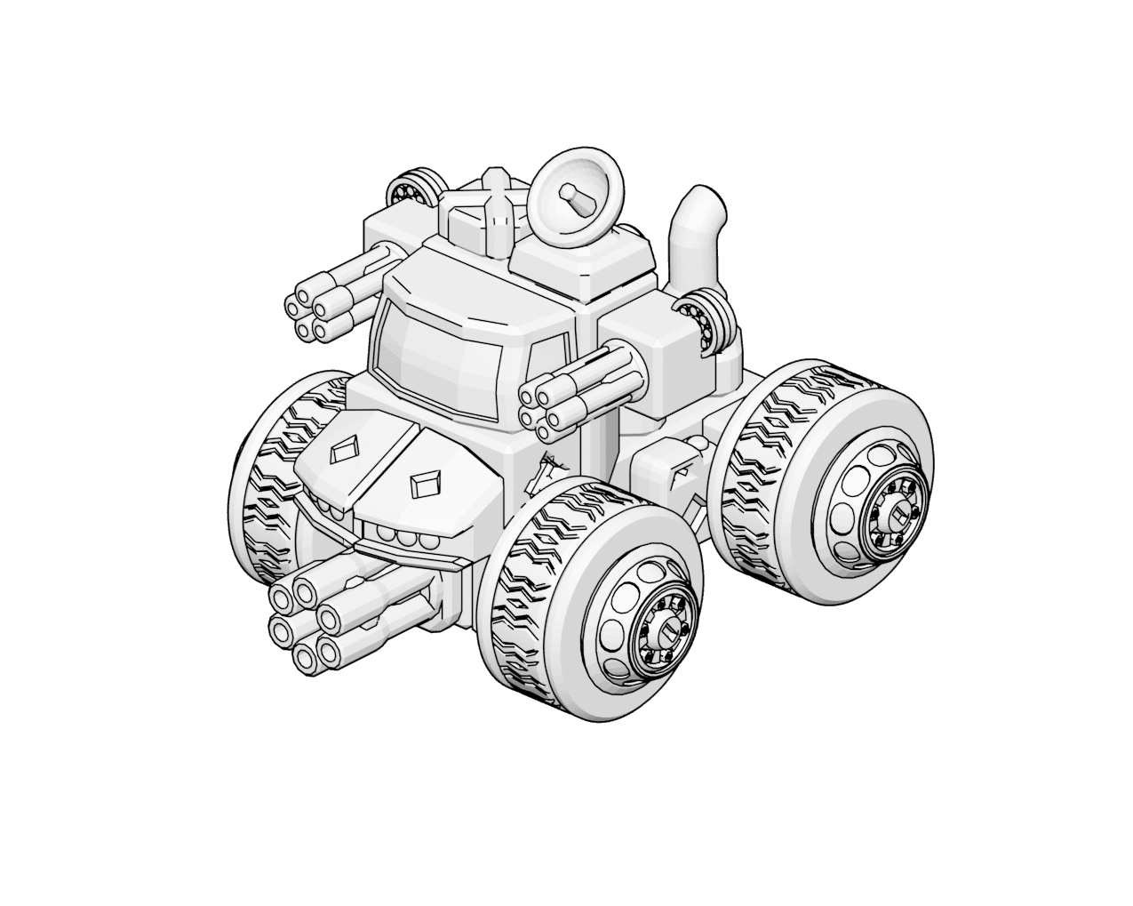 PrintABlok Gatlin Truck Articulated Vehicle Construction Toy 3d model