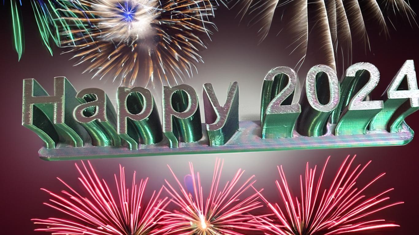 Happy 2024 desk logo 3d model