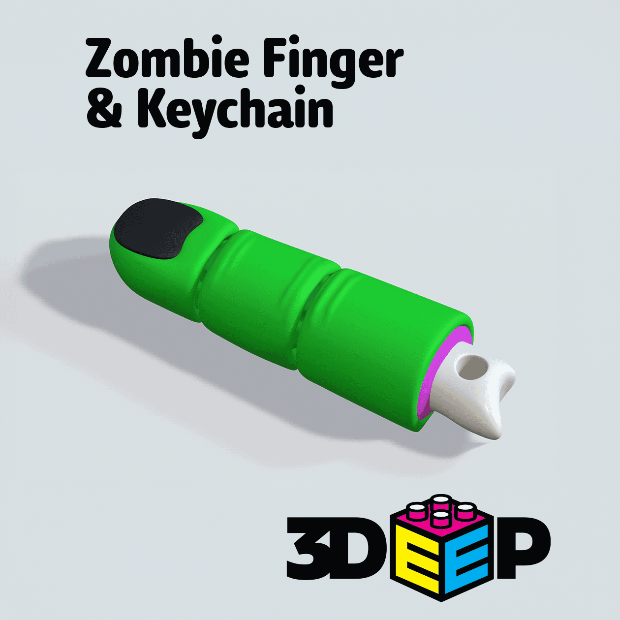 Zombie Finger & Keychain - Print in place - No Supports .3mf 3d model