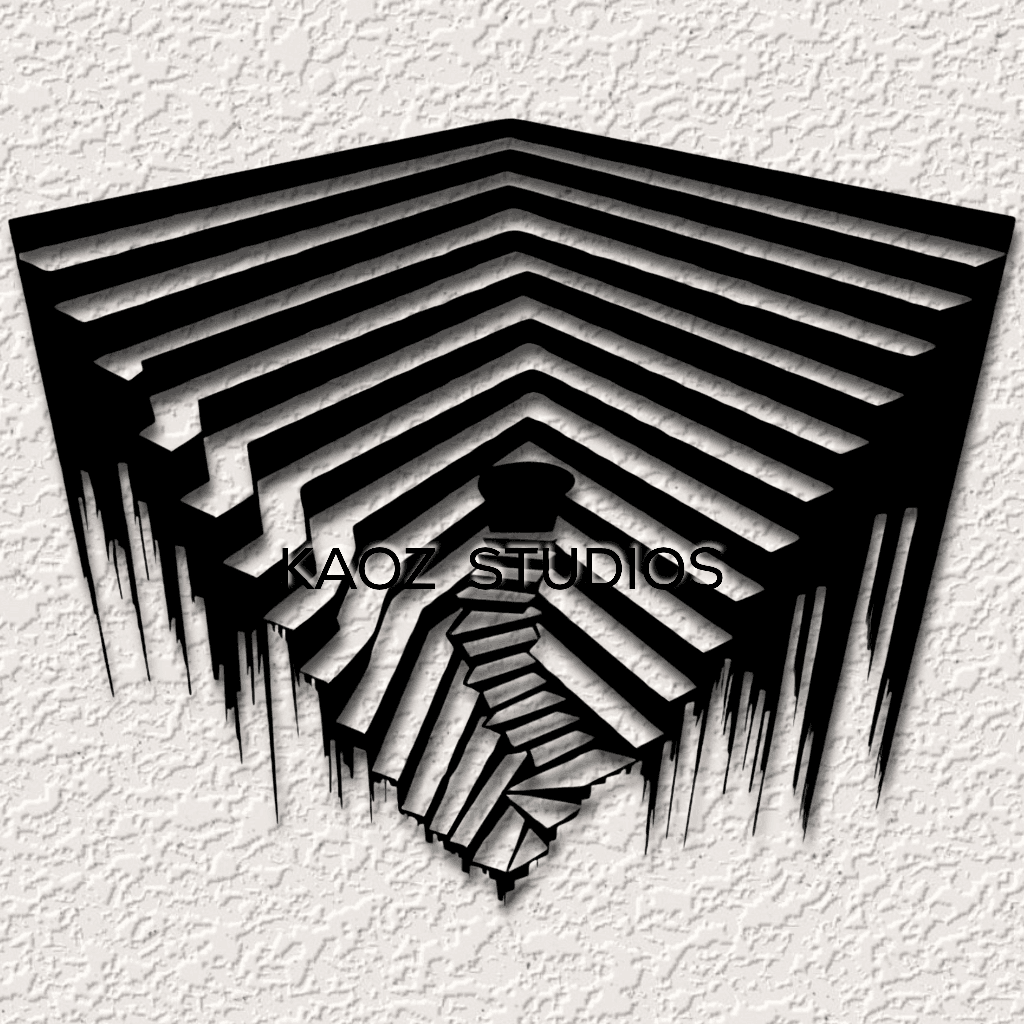 optical illusion wall art stairs wall decor distorted decoration 3d model