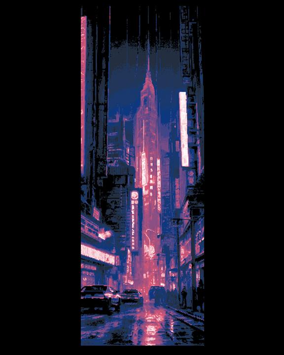 The Bright Lights of Neon City - Set of 3 Bookmarks 3d model