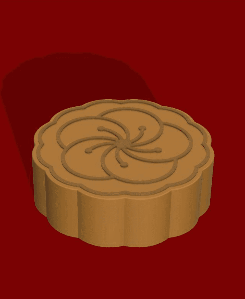 Mooncake #2 | Happy Mid-Autumn Festival | Happy Moon Cake Day! 3d model