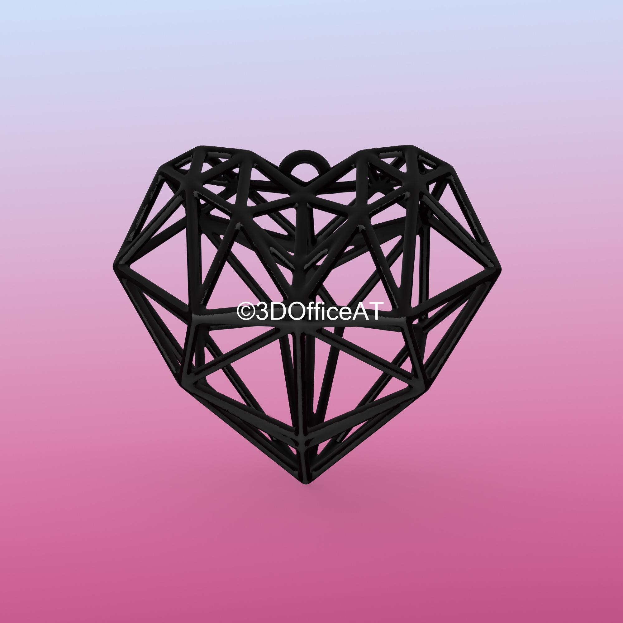 Wire heart chain 3d model