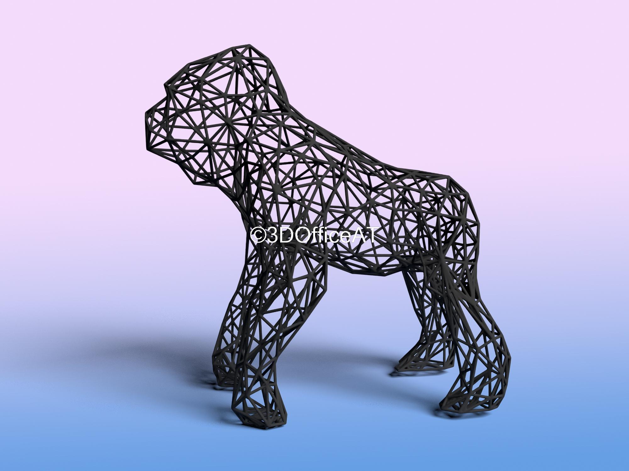 Wire Art Gorilla 3d model