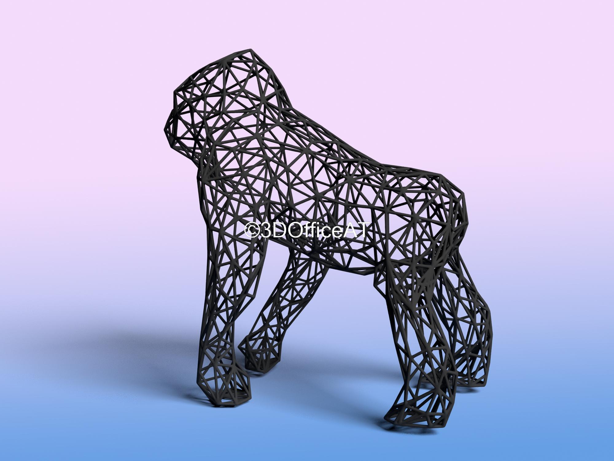 Wire Art Gorilla 3d model