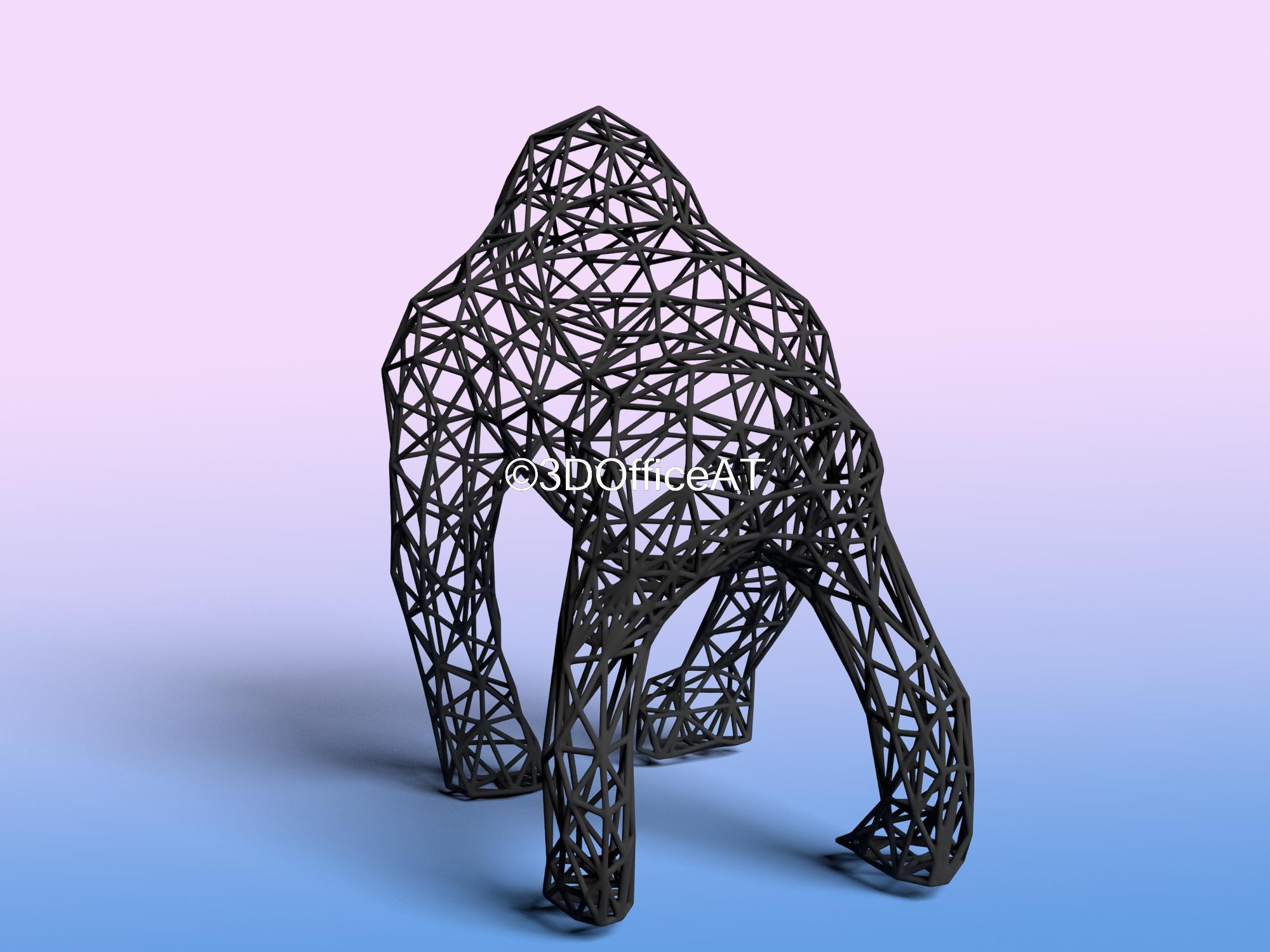 Wire Art Gorilla 3d model