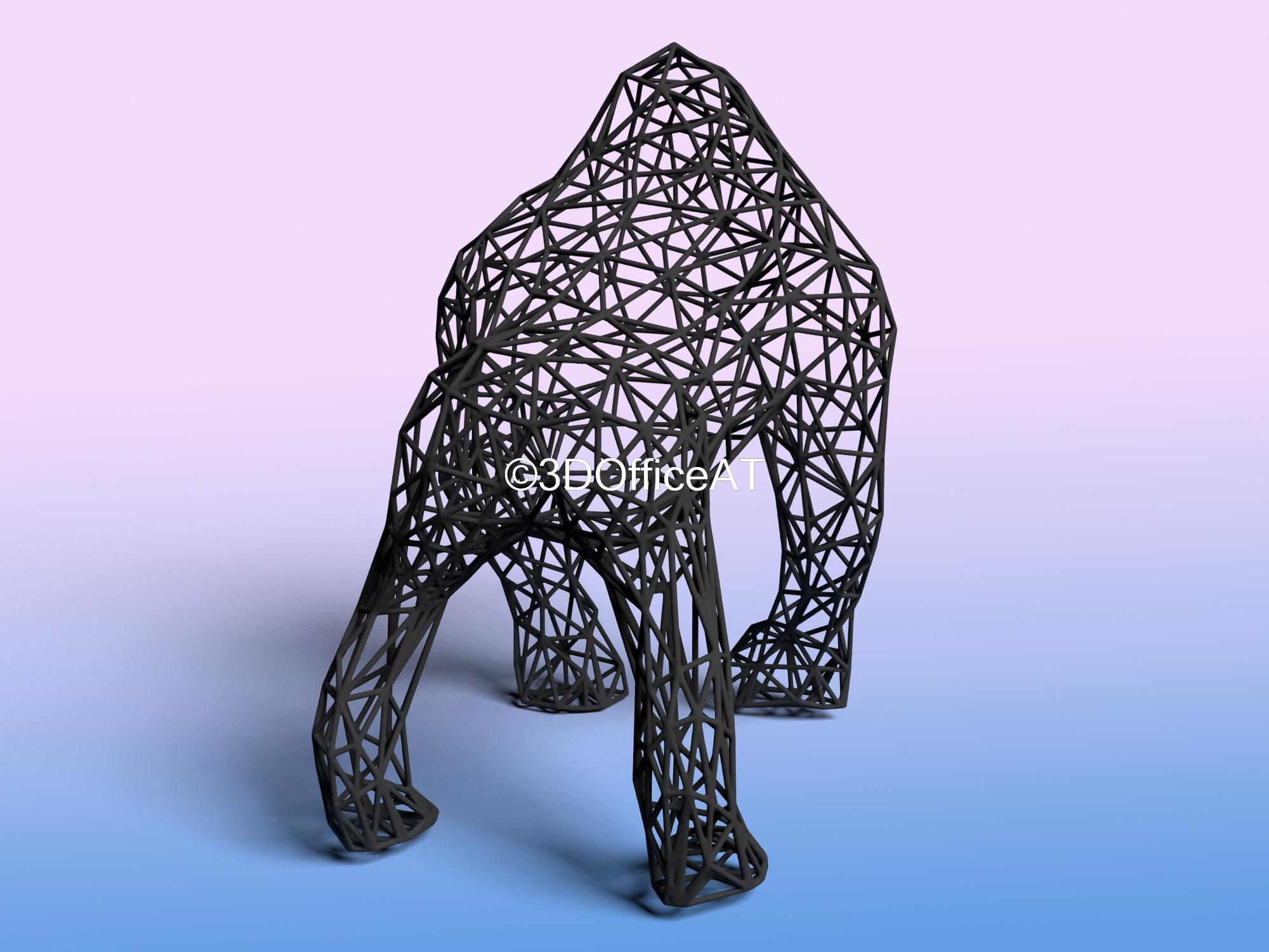 Wire Art Gorilla 3d model