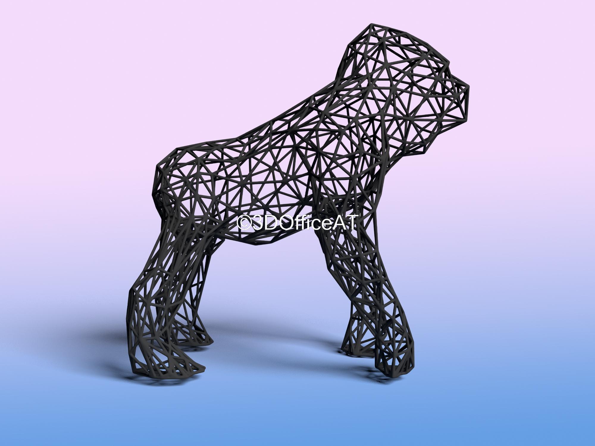 Wire Art Gorilla 3d model