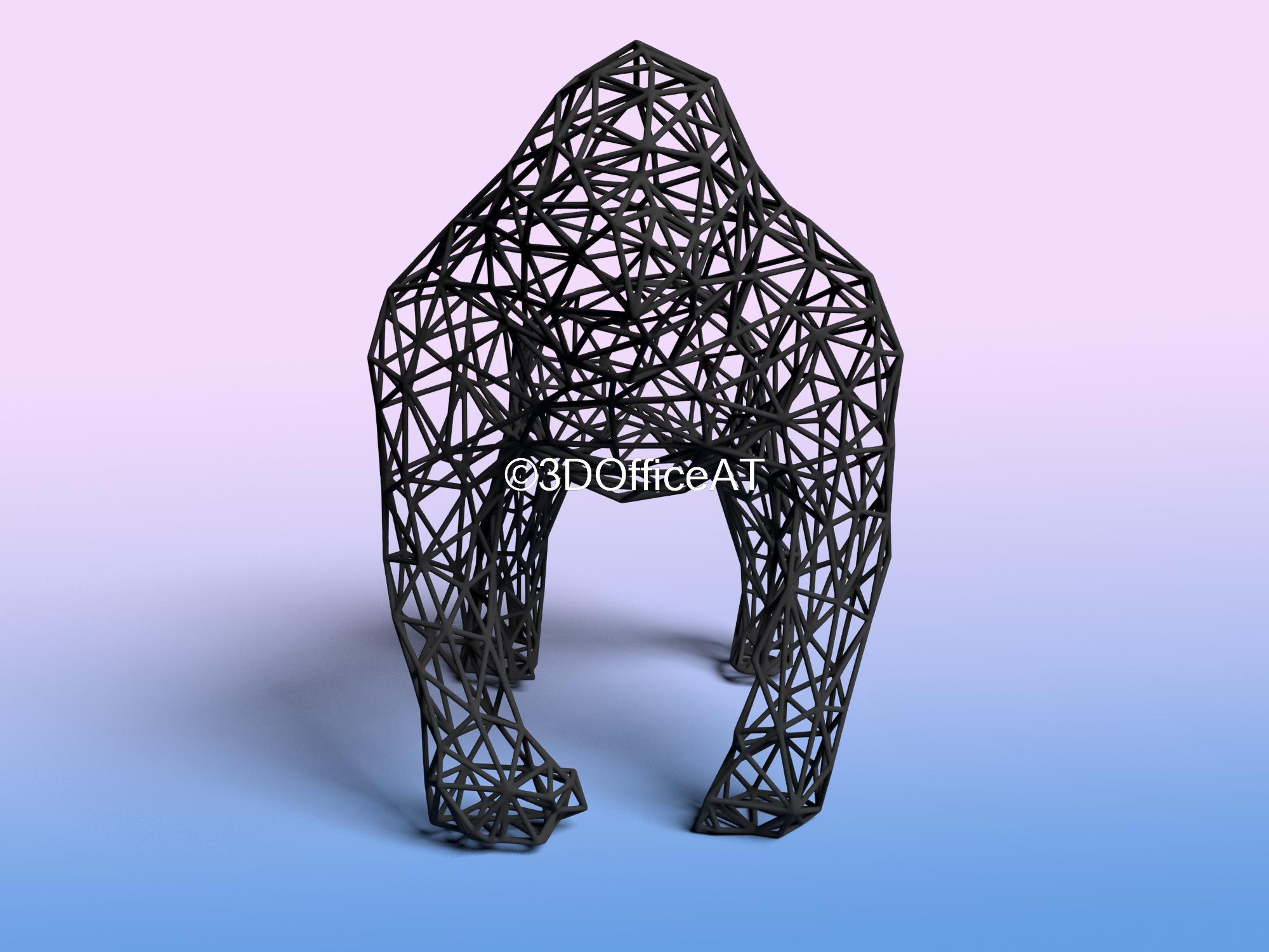 Wire Art Gorilla 3d model