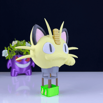 Meowth Hotair Ballon - Multipart 3d model