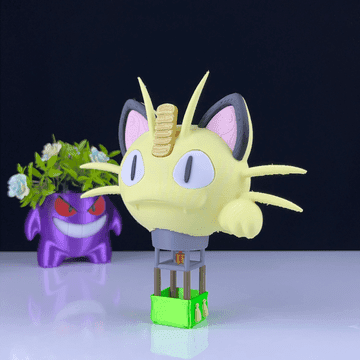 Meowth Hotair Ballon - Multipart 3d model