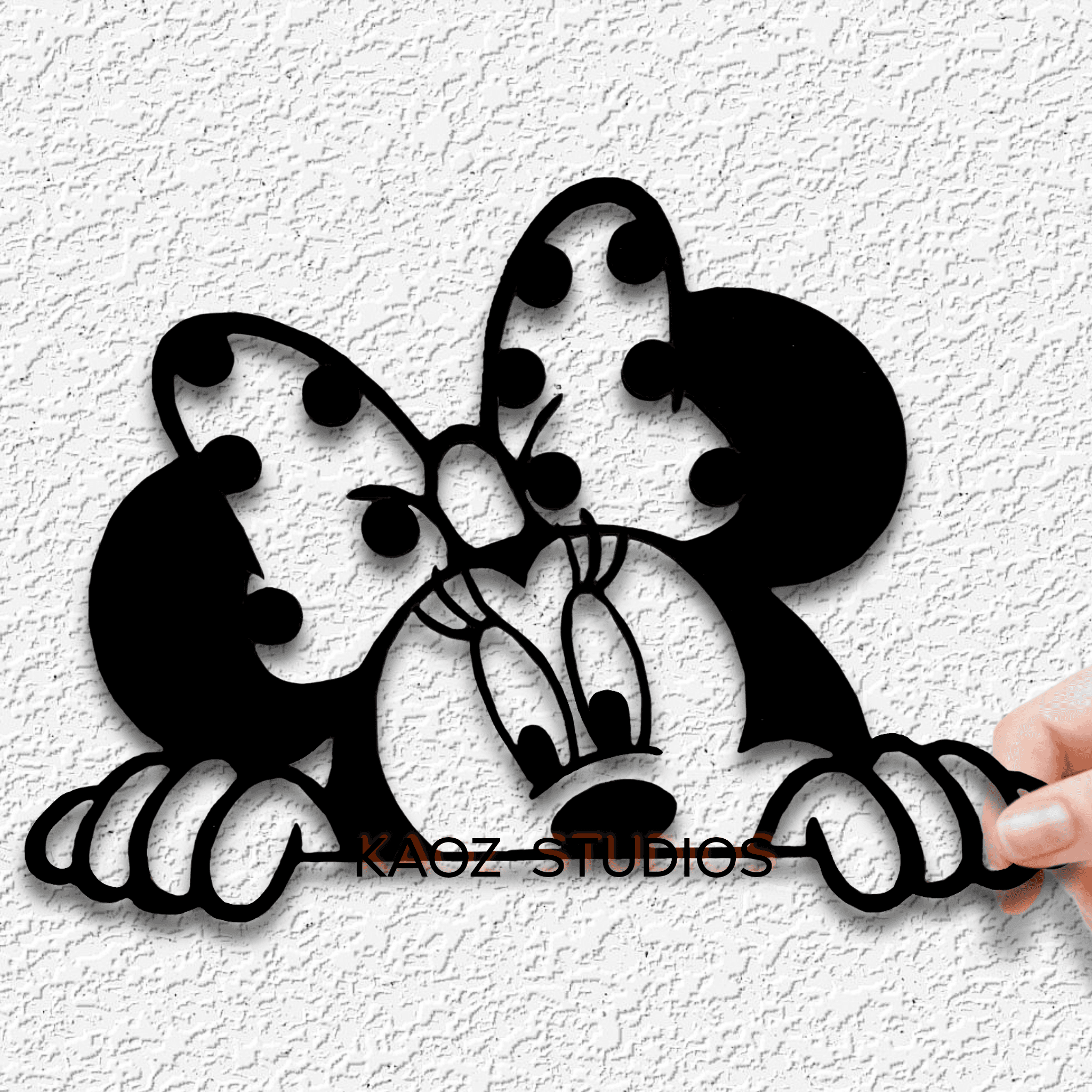 peeking minnie mouse wall art disney fanart wall decor 3d model