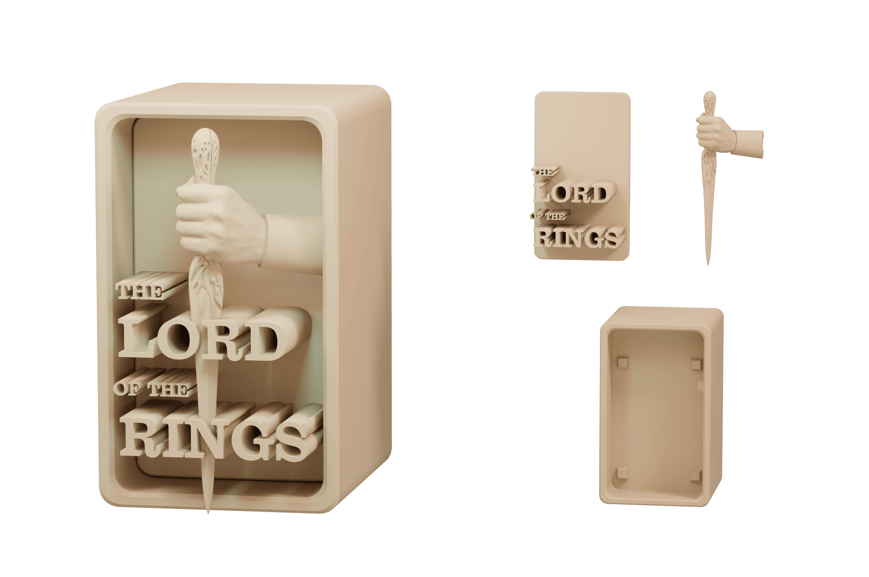 Rings of Power Book Case Display 3d model