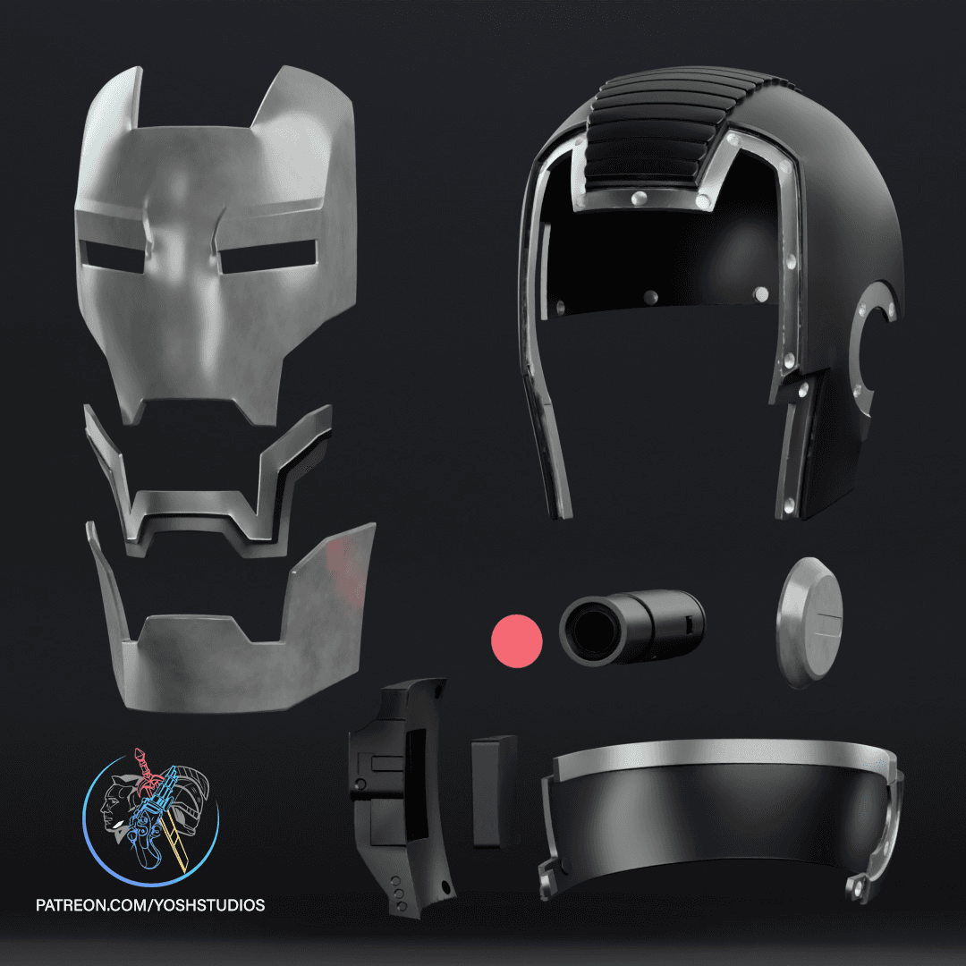 Comic War Machine Helmet 3D Print File STL 3d model