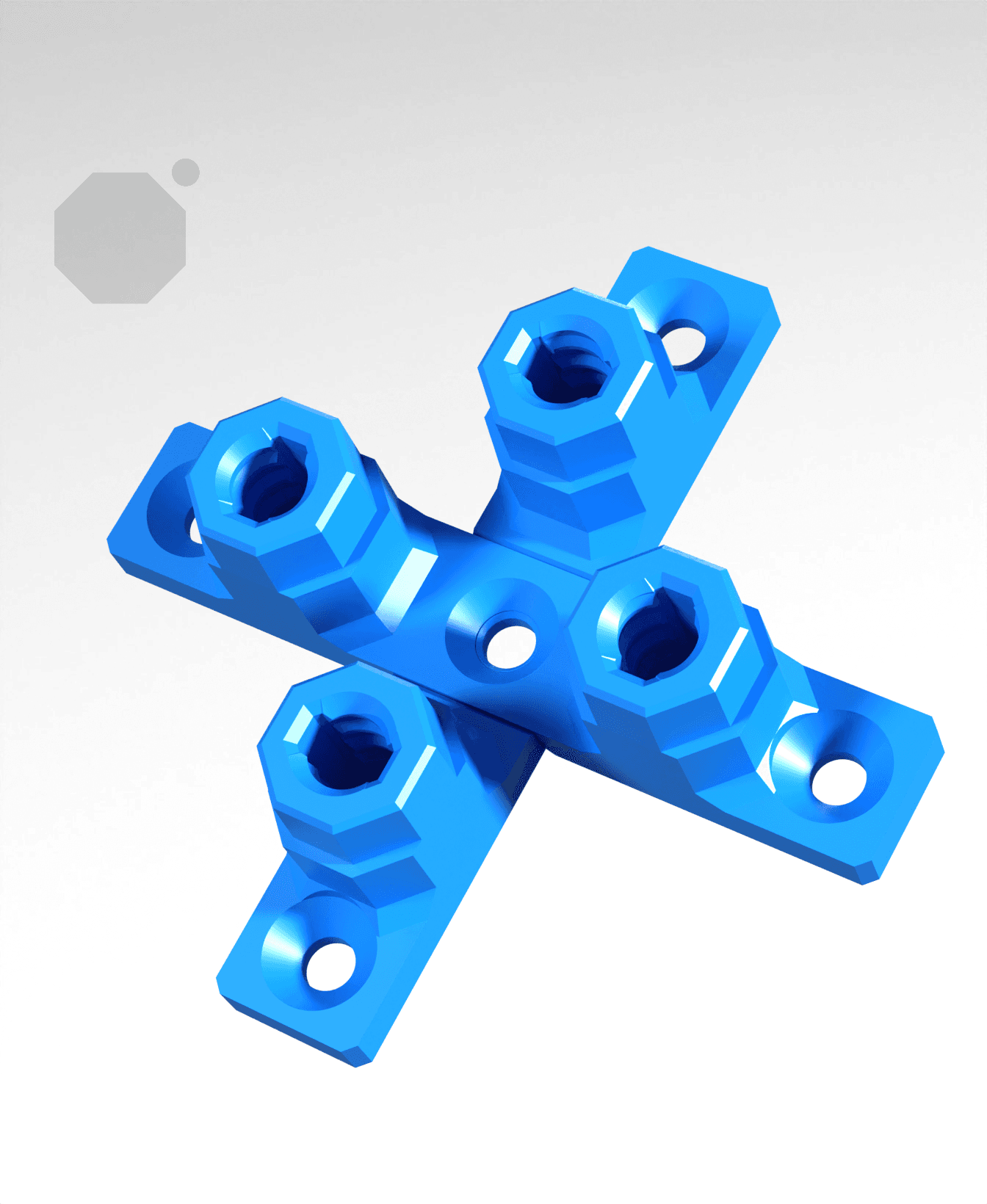 15 mm - Quad Bolt-Lock Mount - x4 Stack 3d model