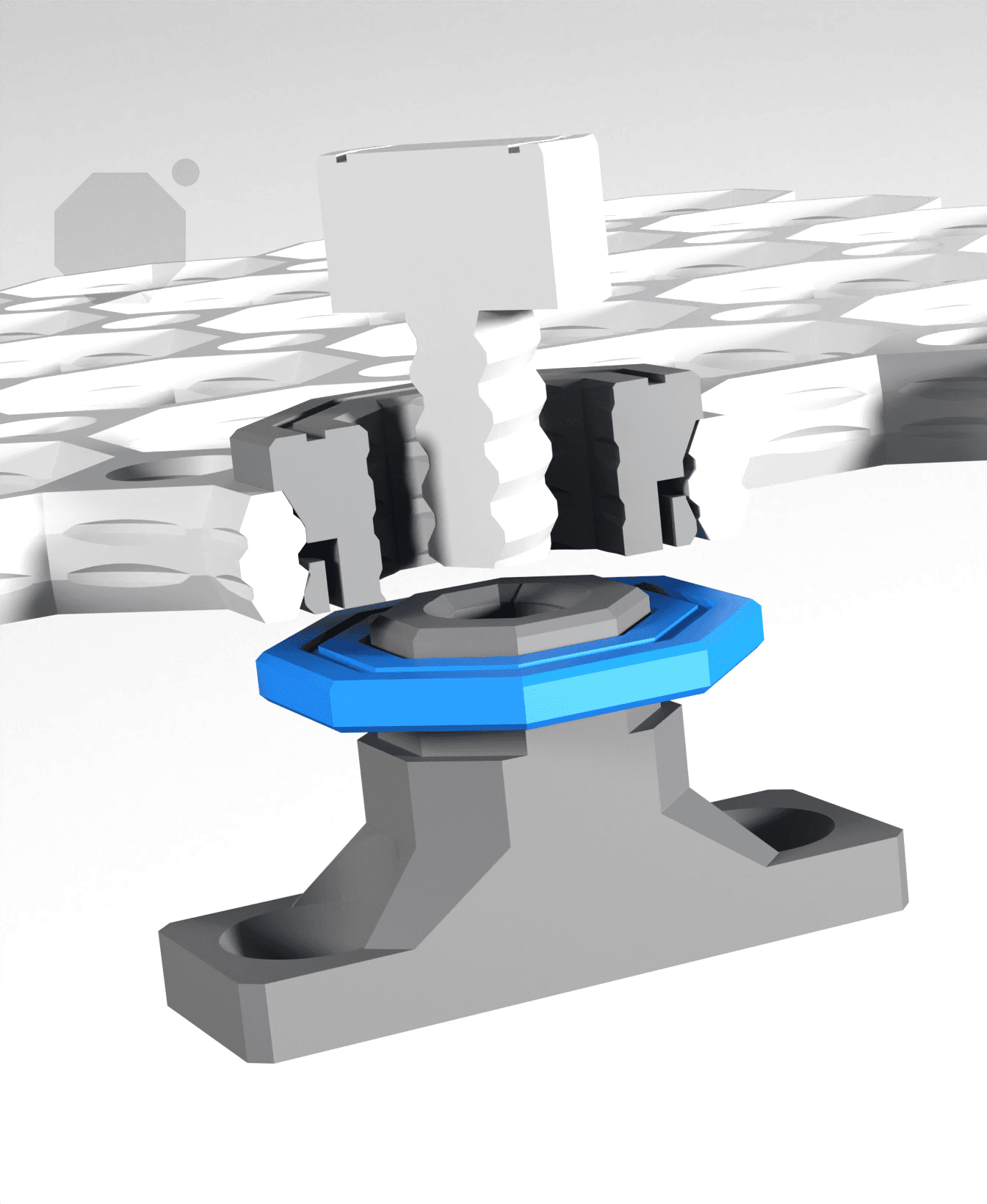 15 mm - Quad Bolt-Lock Mount - x4 Stack 3d model