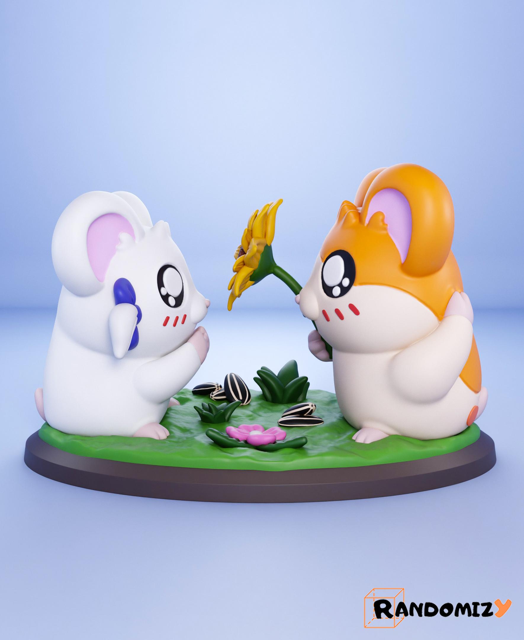 Hamtaro & Bijou - Valentine (Fanart) 3d model