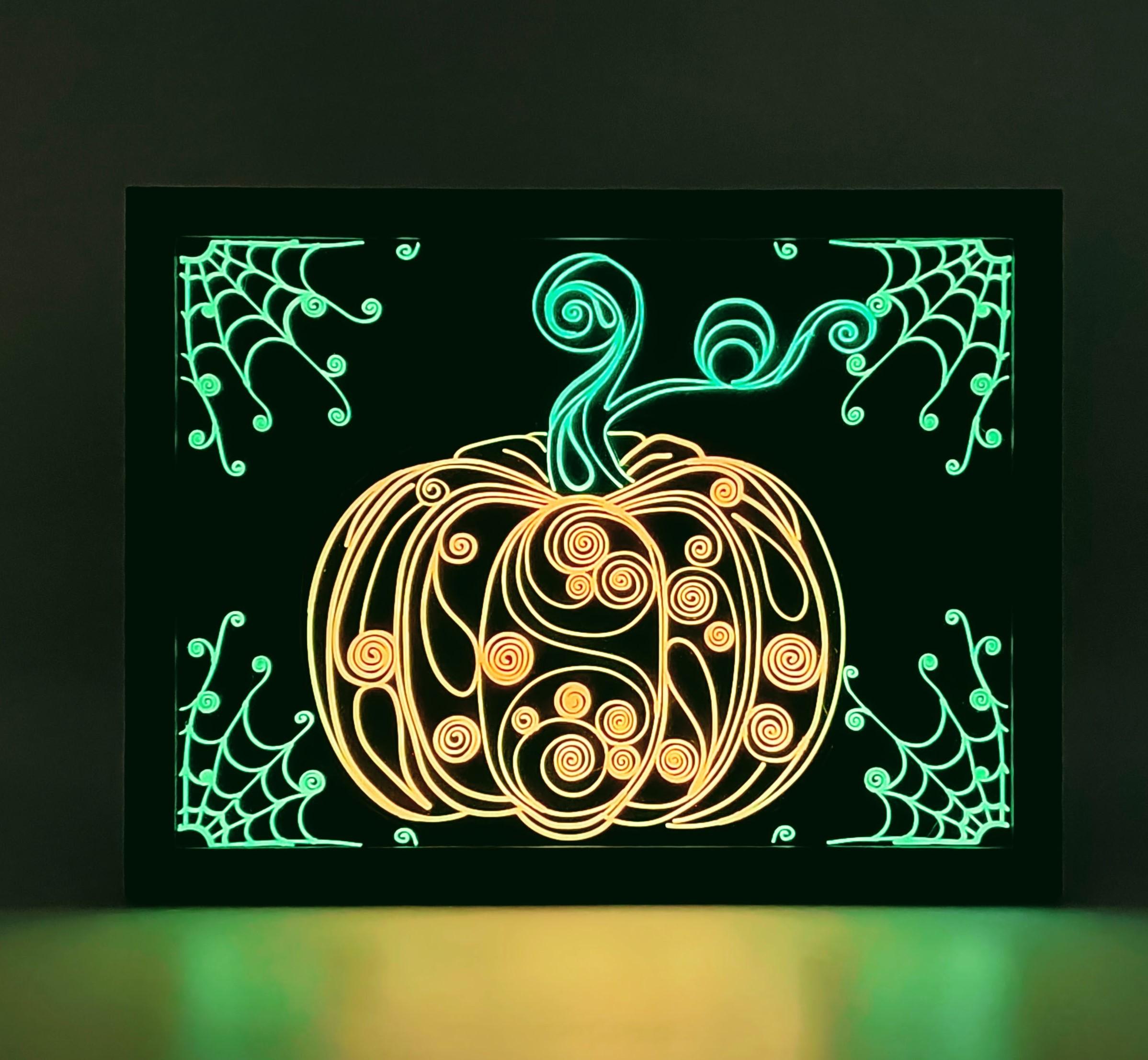 Spooky Swirls: Glow-in-the-Dark Pumpkin! 🎃 3d model