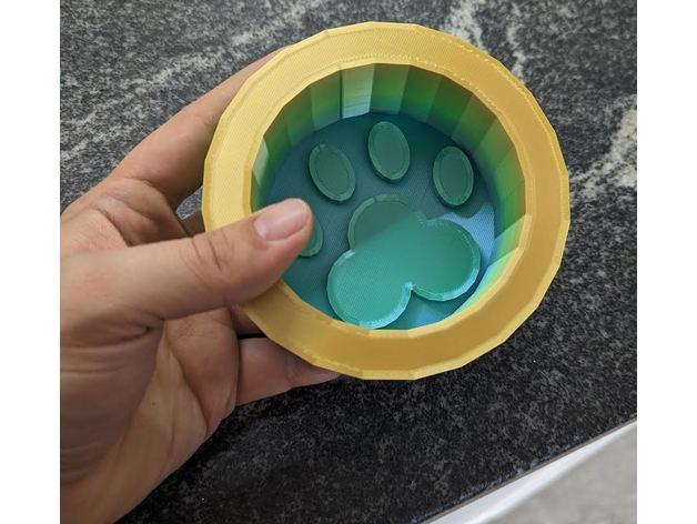 Paw Print Dish 3d model