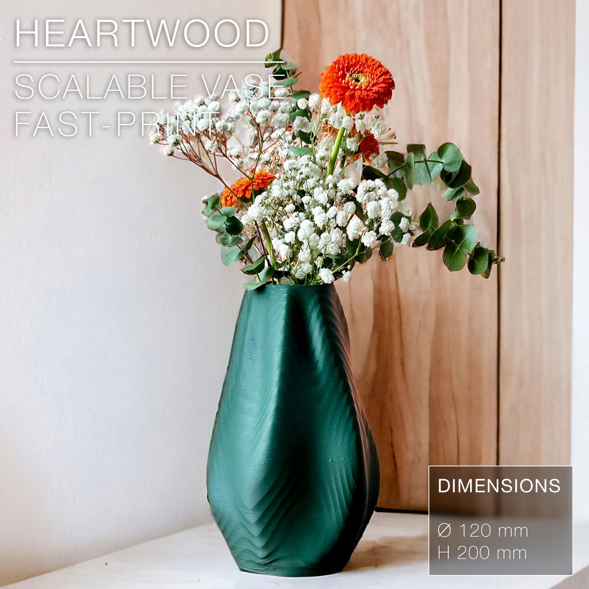 HEARTWOOD  |  Scalable Vase, fast-print by CharlesRegaud 3d model