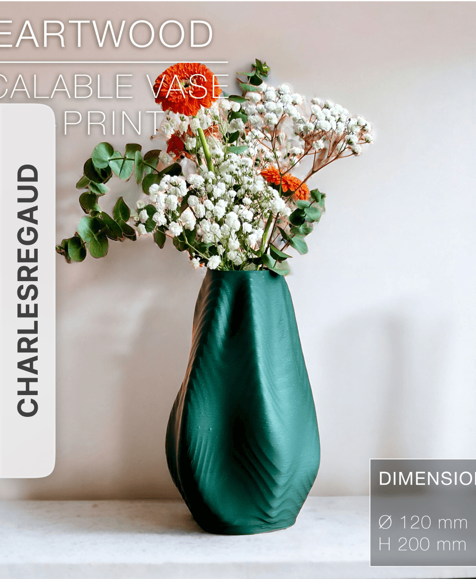 HEARTWOOD  |  Scalable Vase, fast-print by CharlesRegaud 3d model