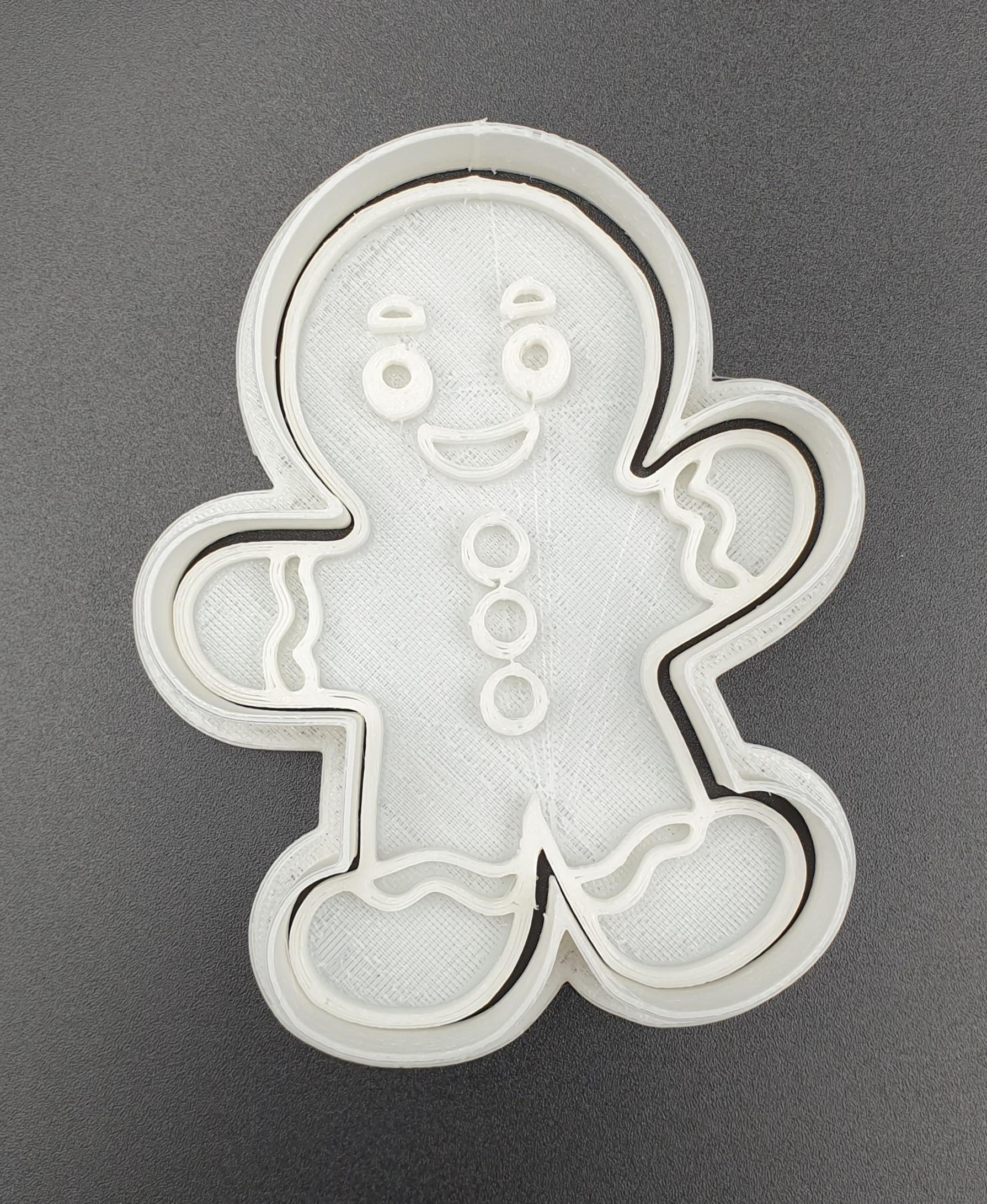 Gingerbread - Cookie Cutter with Stamp 3d model