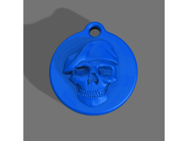 Skull Soldier Keychain 3d model