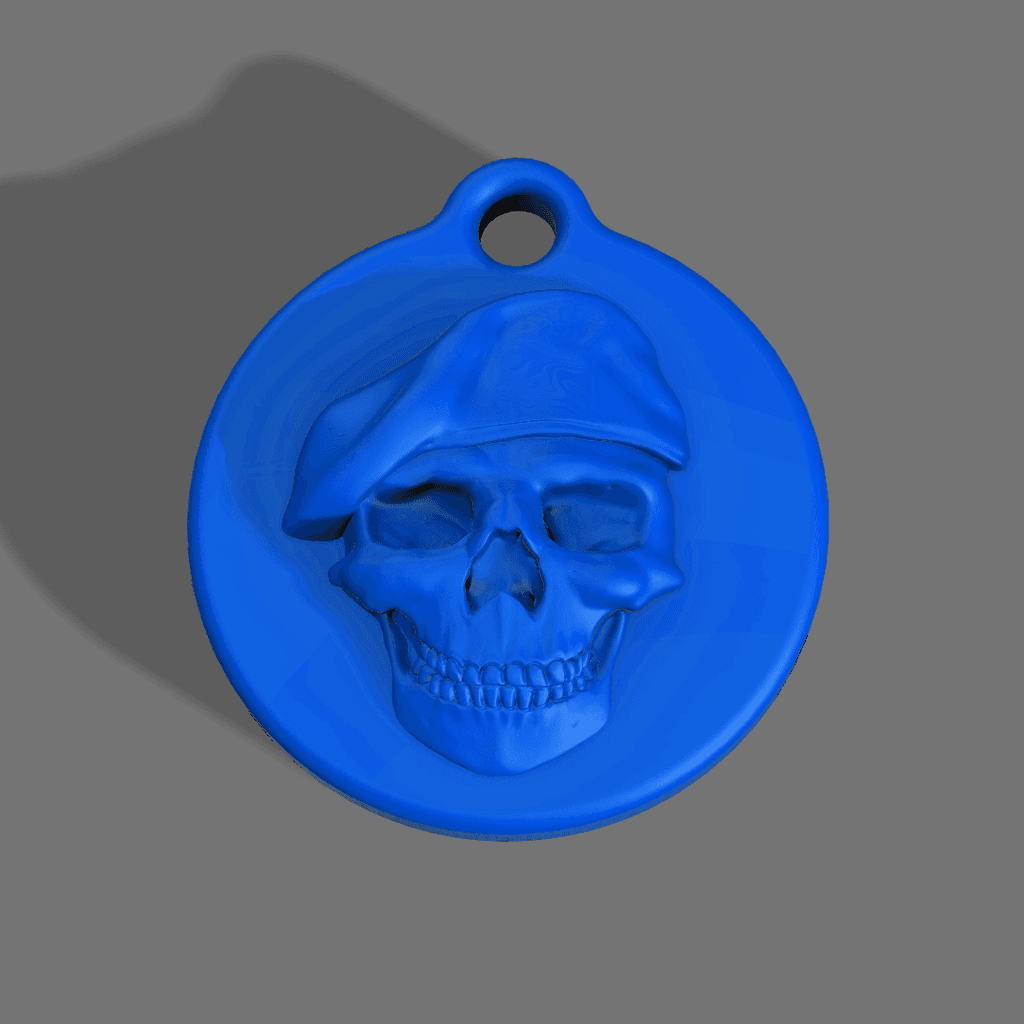 Skull Soldier Keychain 3d model