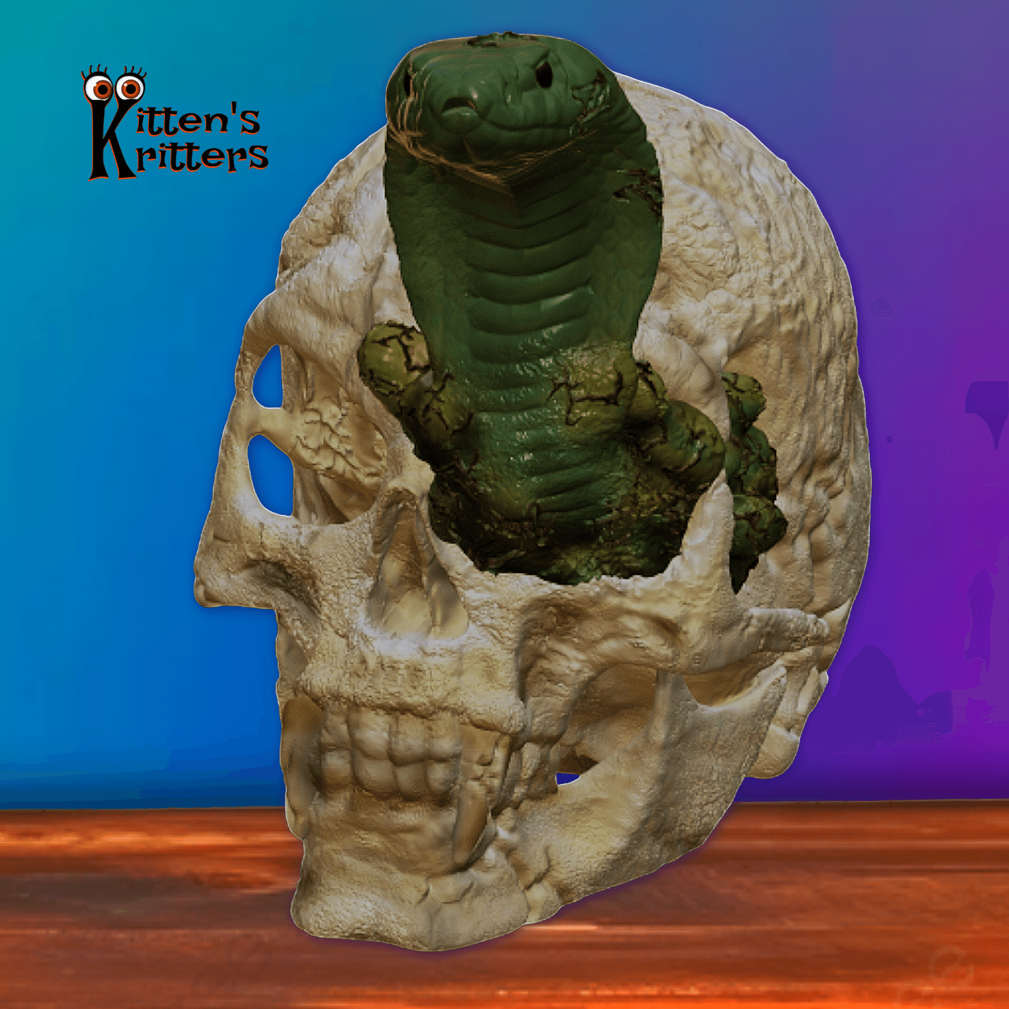 Vampires Death Skull with Snake Halloween Tomb Decor 3d model