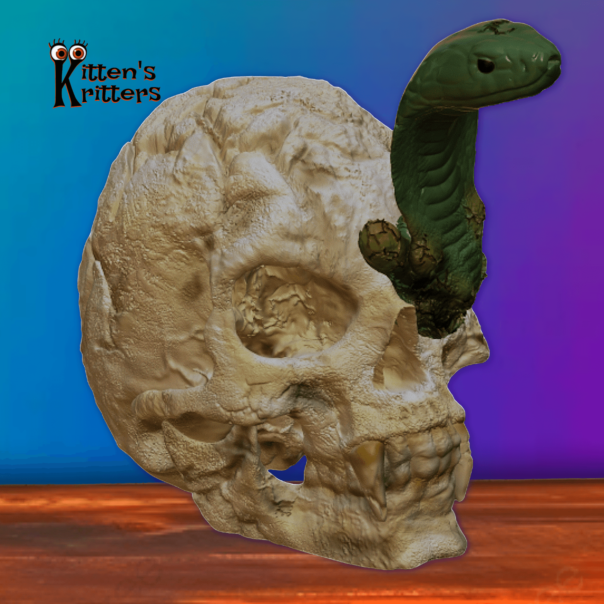 Vampires Death Skull with Snake Halloween Tomb Decor 3d model