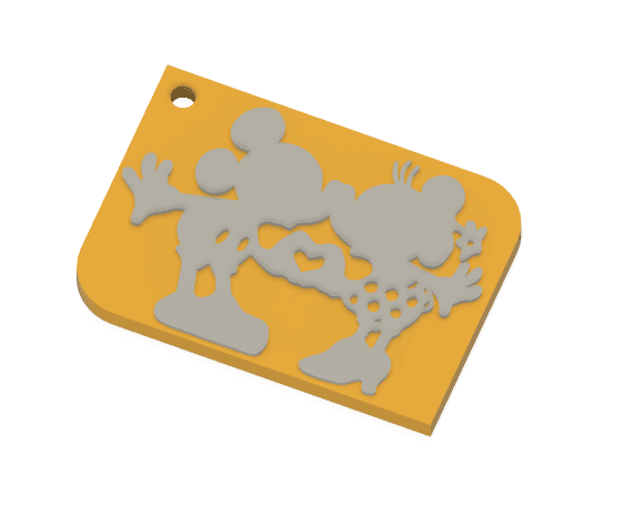 Keychain: Mickey Minnie I 3d model