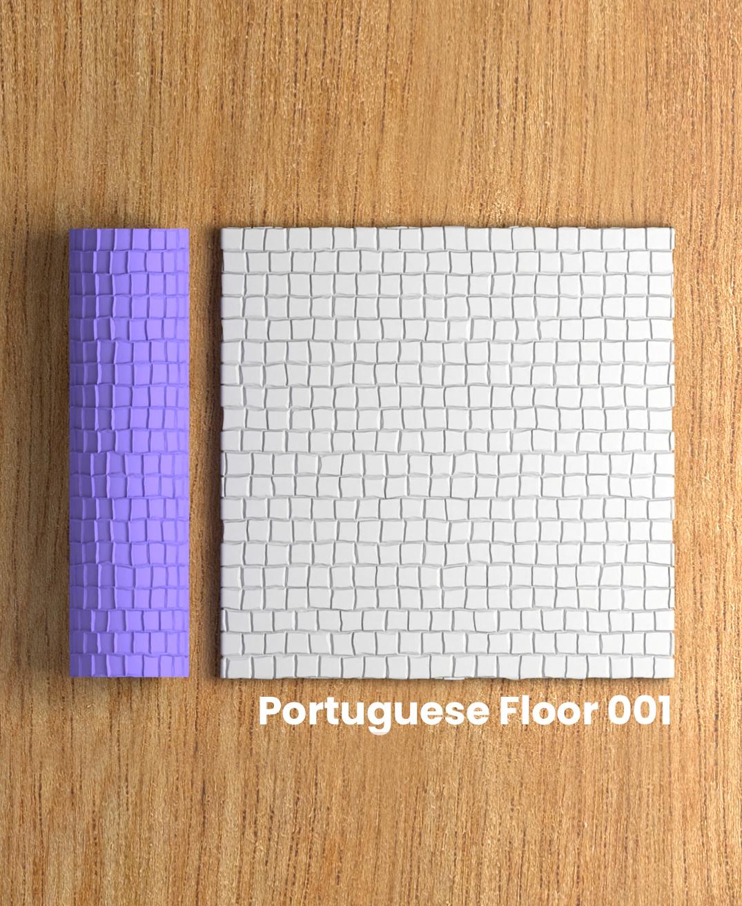 Collection Lemon | Portuguese Floor 001 | Polymer Clay Seamless Texture Roller 3d model