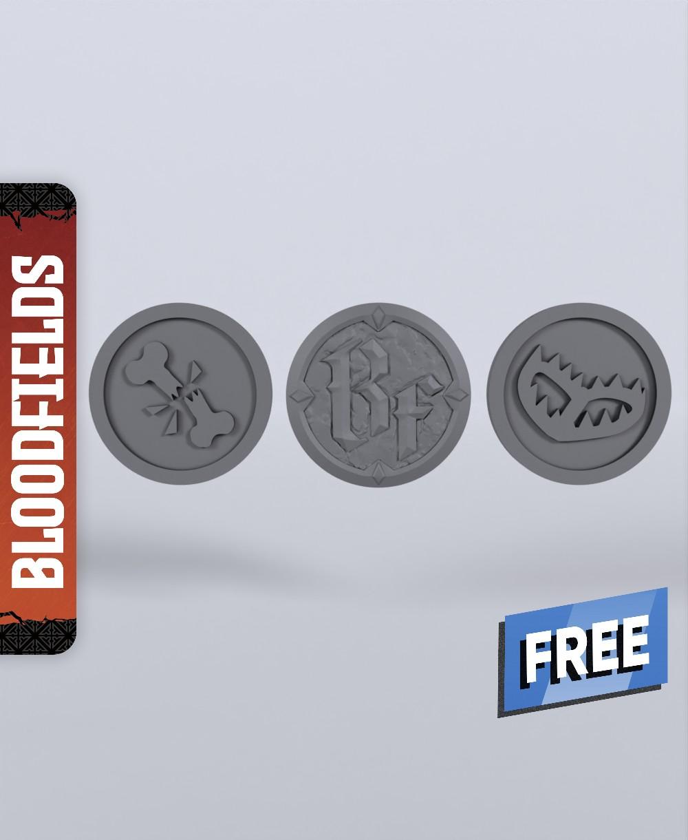 Token Set - With Free Dragon Warhammer - 5e DnD Inspired for RPG and Wargamers 3d model