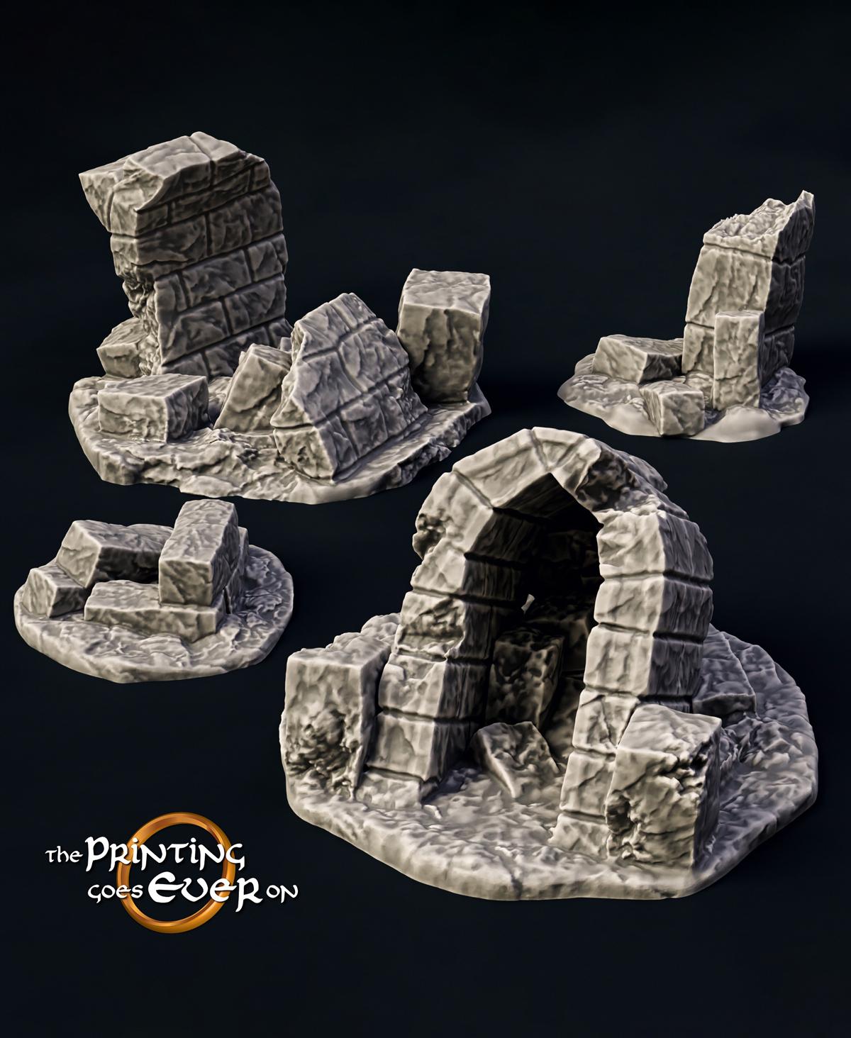 Medieval Ruins Set 3d model