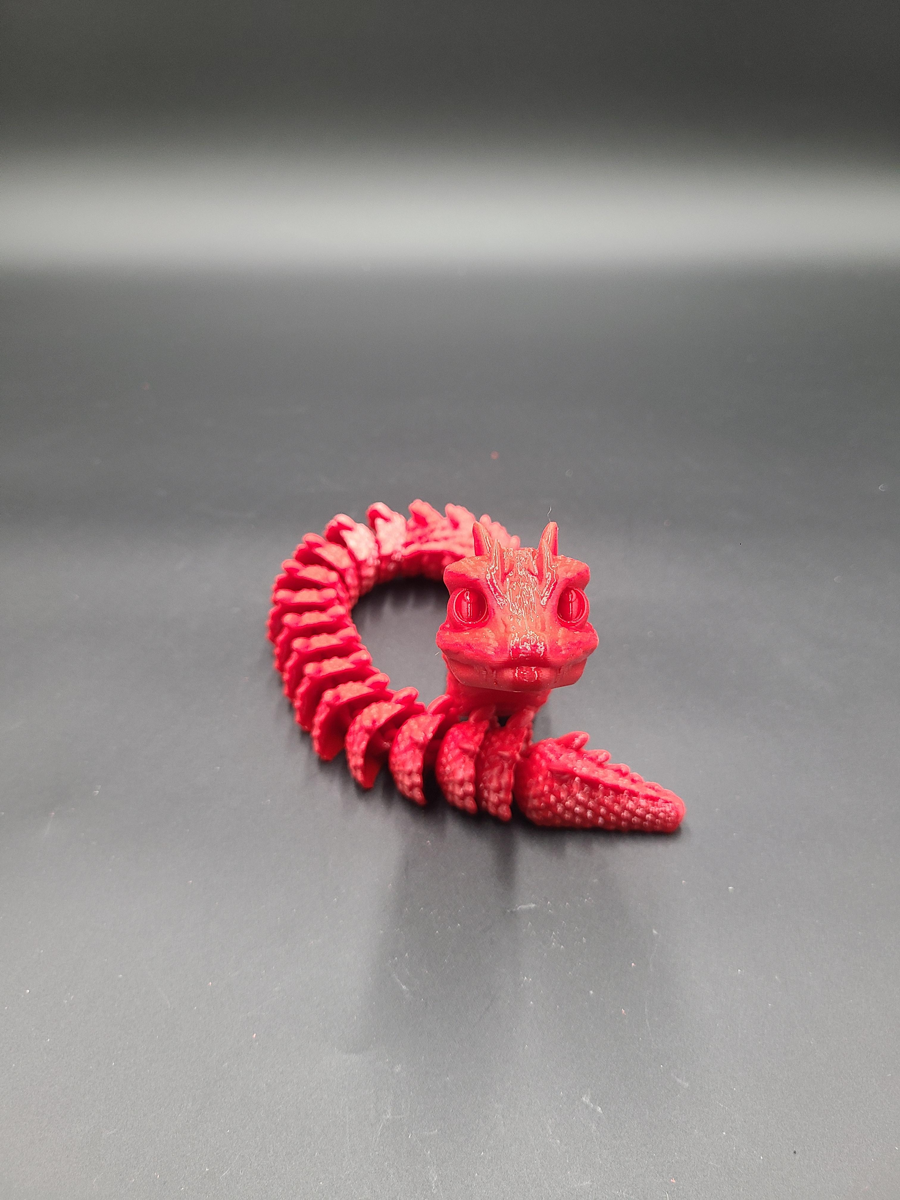 Baby Basilisk (Extra Long) - Articulated Snap-Flex Fidget (Loose Joints) 3d model