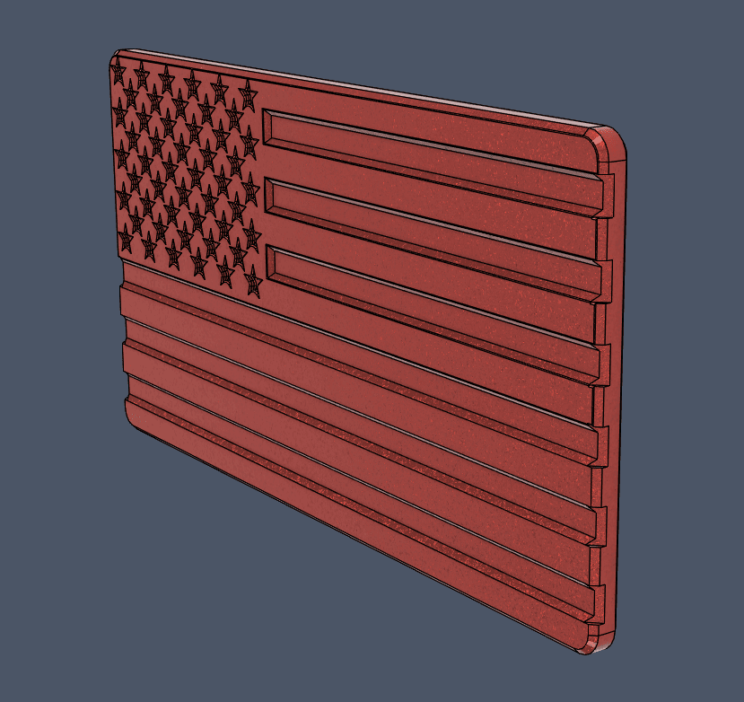 3D Printed Business Card American Flag 3d model