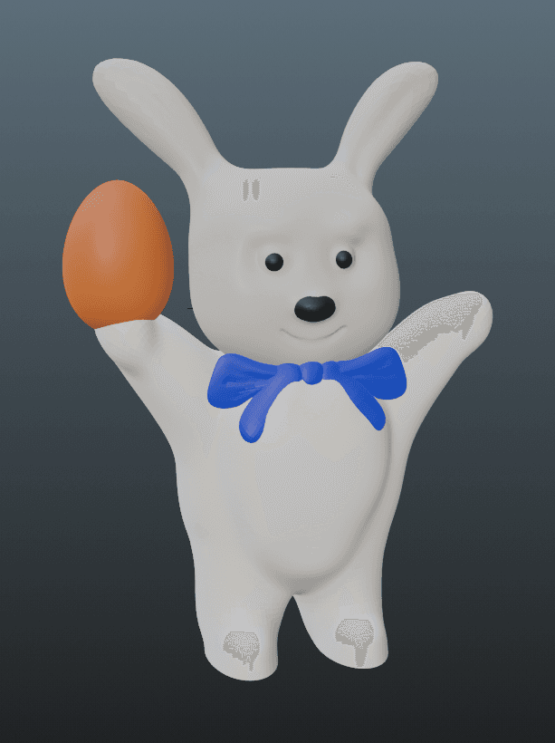 Bunny with Egg 3d model