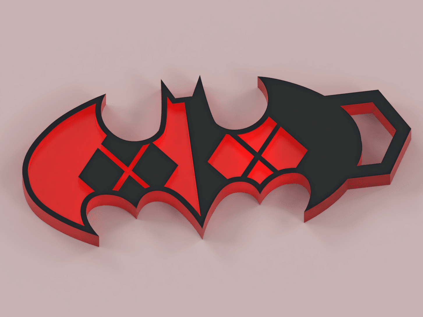 Harley Quinn Batman Symbol Keychain  3d model