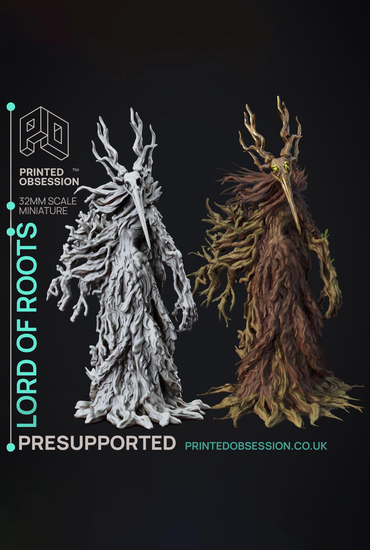 Lord of Roots - Faywild Vs Shadowfell - PRESUPPORTED - Illustrated and Stats - 32mm scale			 3d model