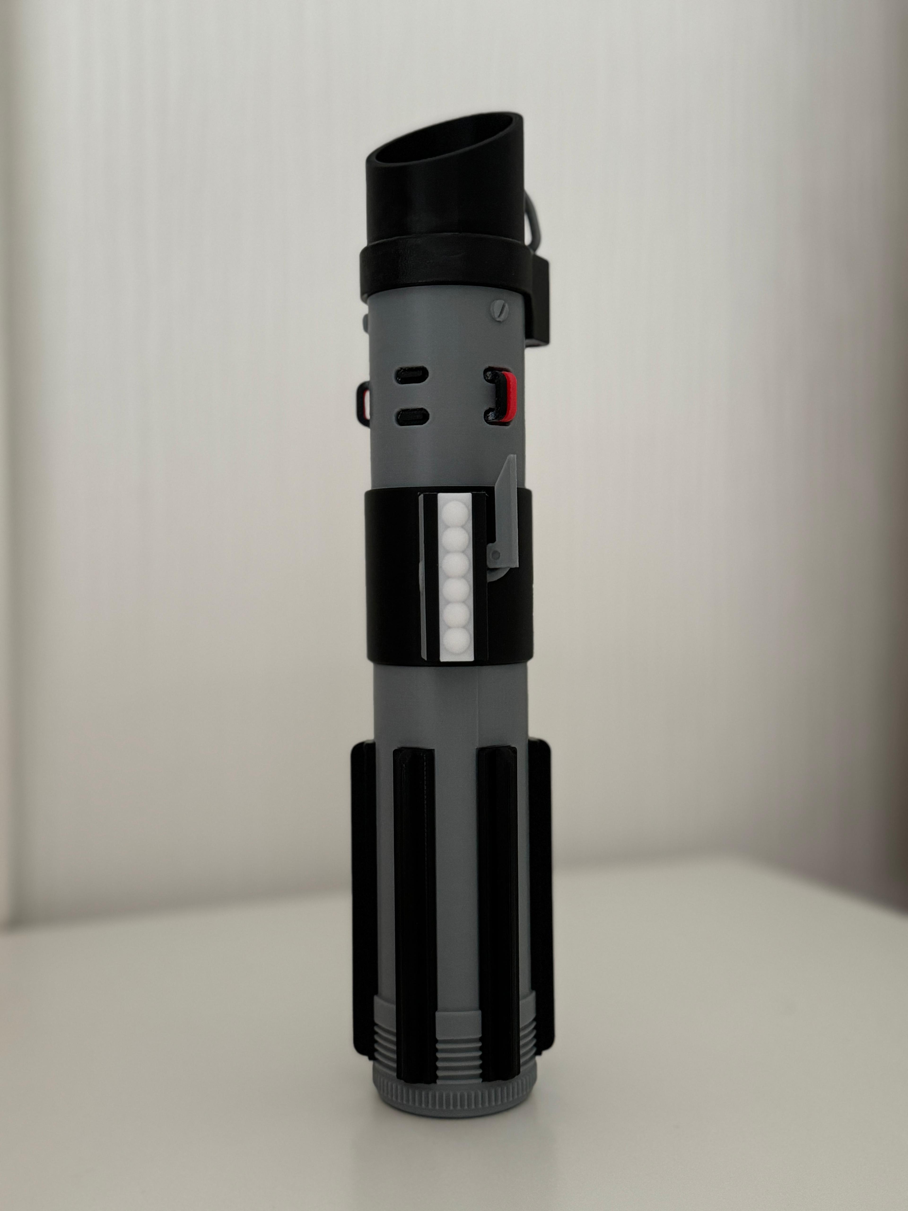 Vader's Multi-Part Lightsaber - Everything is printing well except the blade in vase mode (maybe is my printer : Bambu P1 ) . I also send you an email to help me fix the issue but no response from you . You can align the top section so it can be more like the real one but this is just a suggestion .  You can also change the Single Extruder phrase because the grip is made of 2 colors , or at least specify that we have to pause the print and change the filament. - 3d model