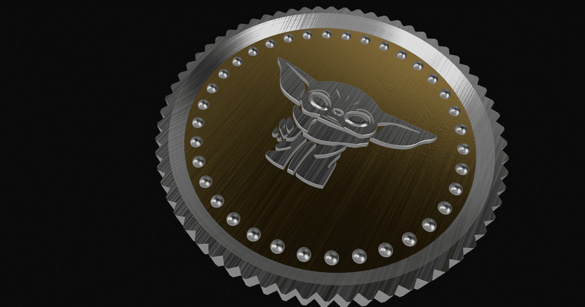 Yoda Grogu coin 3d model