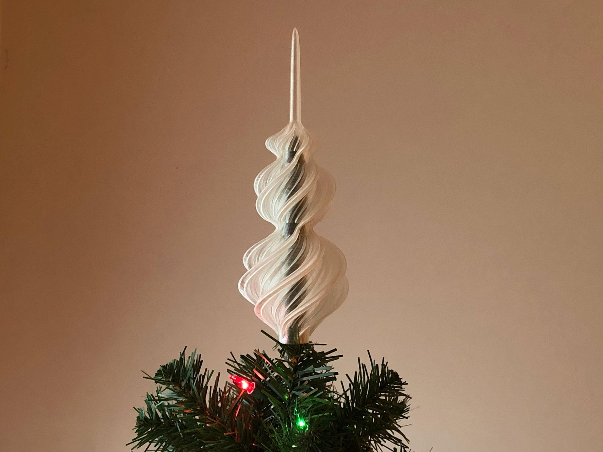 Spiral Tree Topper - After adjusting the settings, the stringing is gone. - 3d model