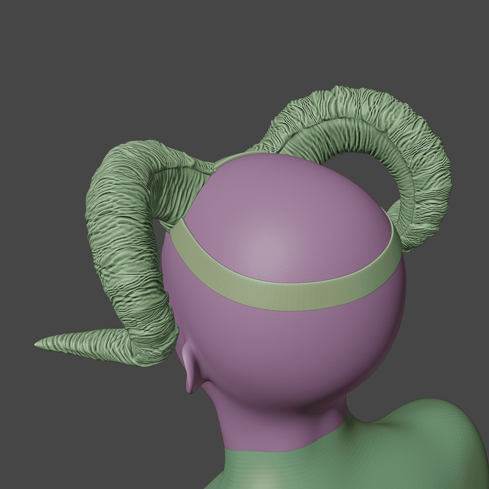 TIEFLING FANTASY DIS COILS HORNS BALDURS GATE 3 3d model