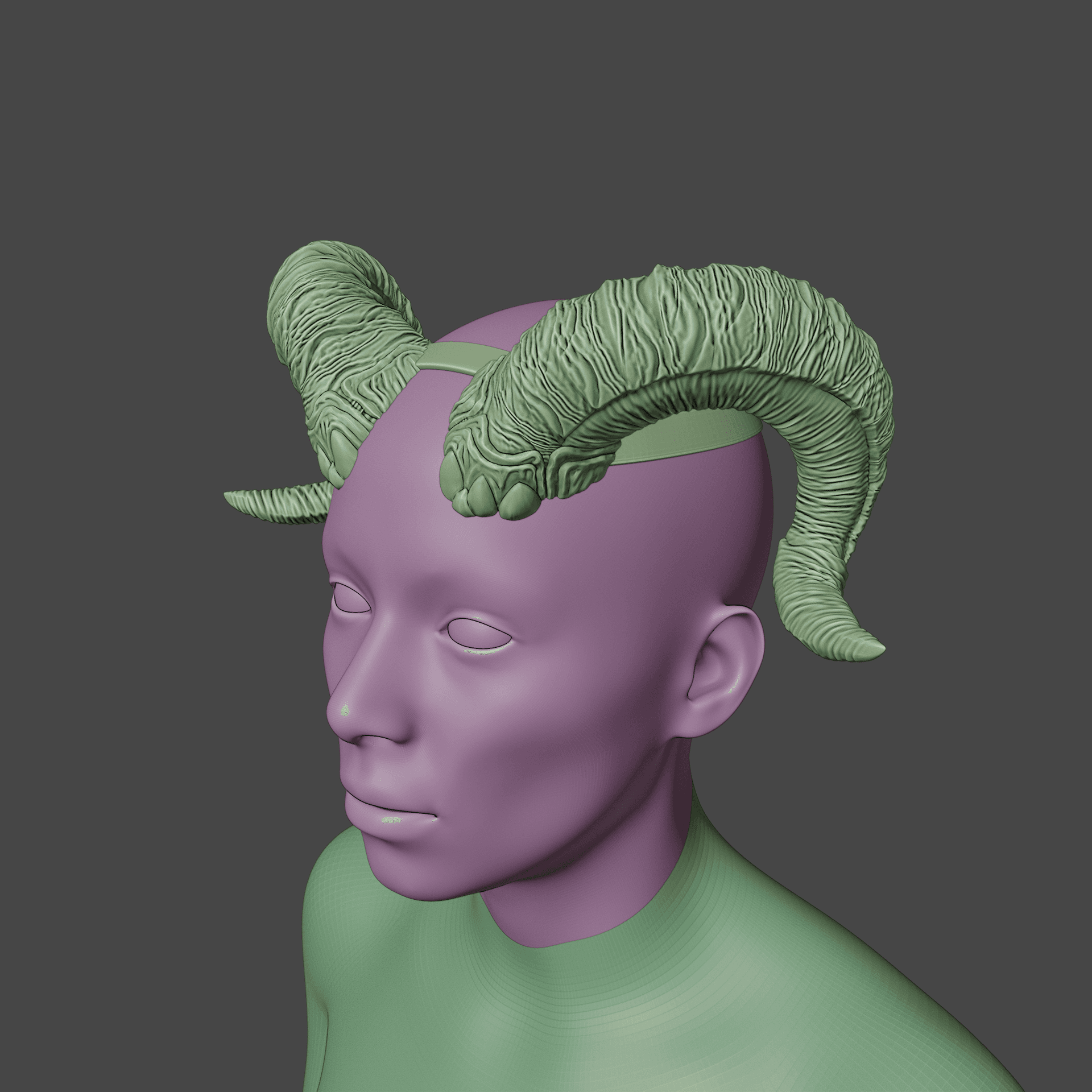 TIEFLING FANTASY DIS COILS HORNS BALDURS GATE 3 3d model