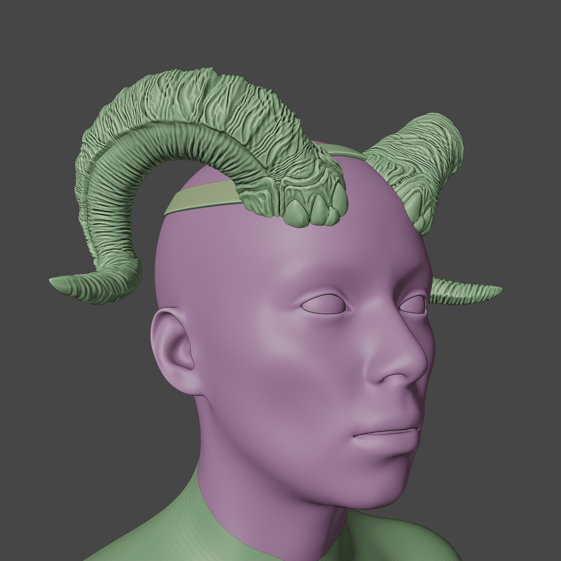 TIEFLING FANTASY DIS COILS HORNS BALDURS GATE 3 3d model