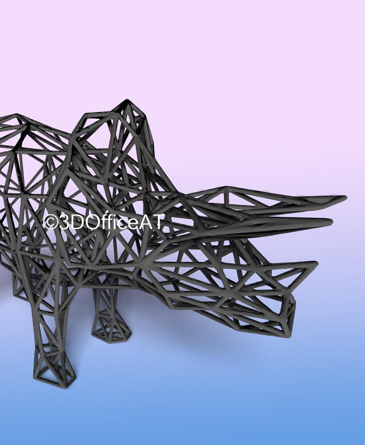 Triceratops Wire Art 3d model