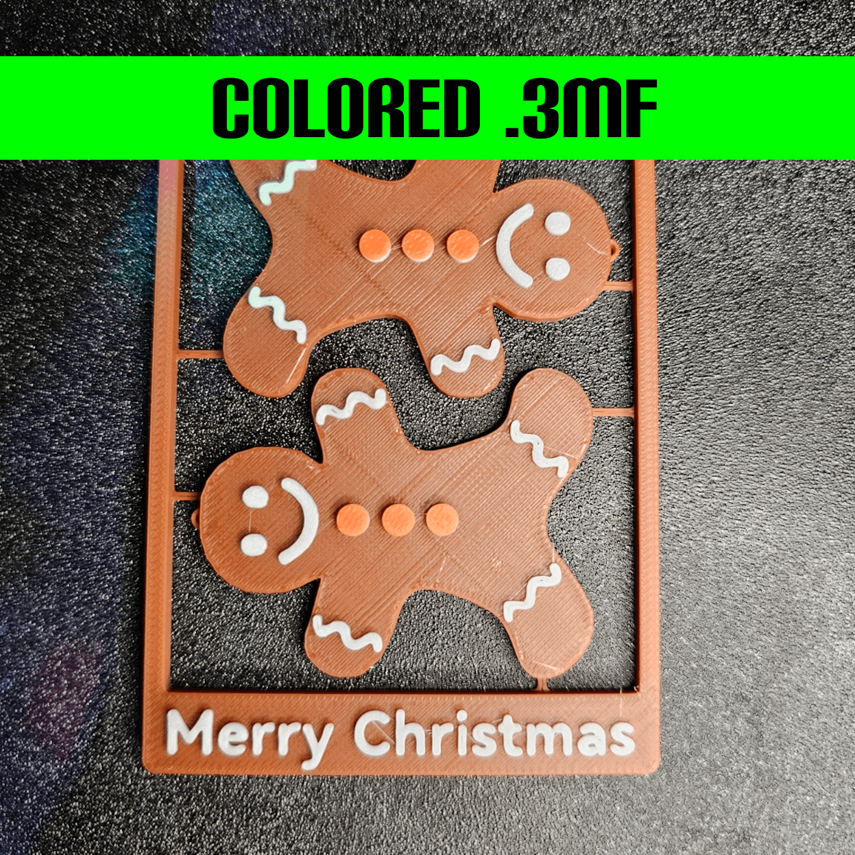 Ginger Bread Man Ornament Card .3mf 3d model