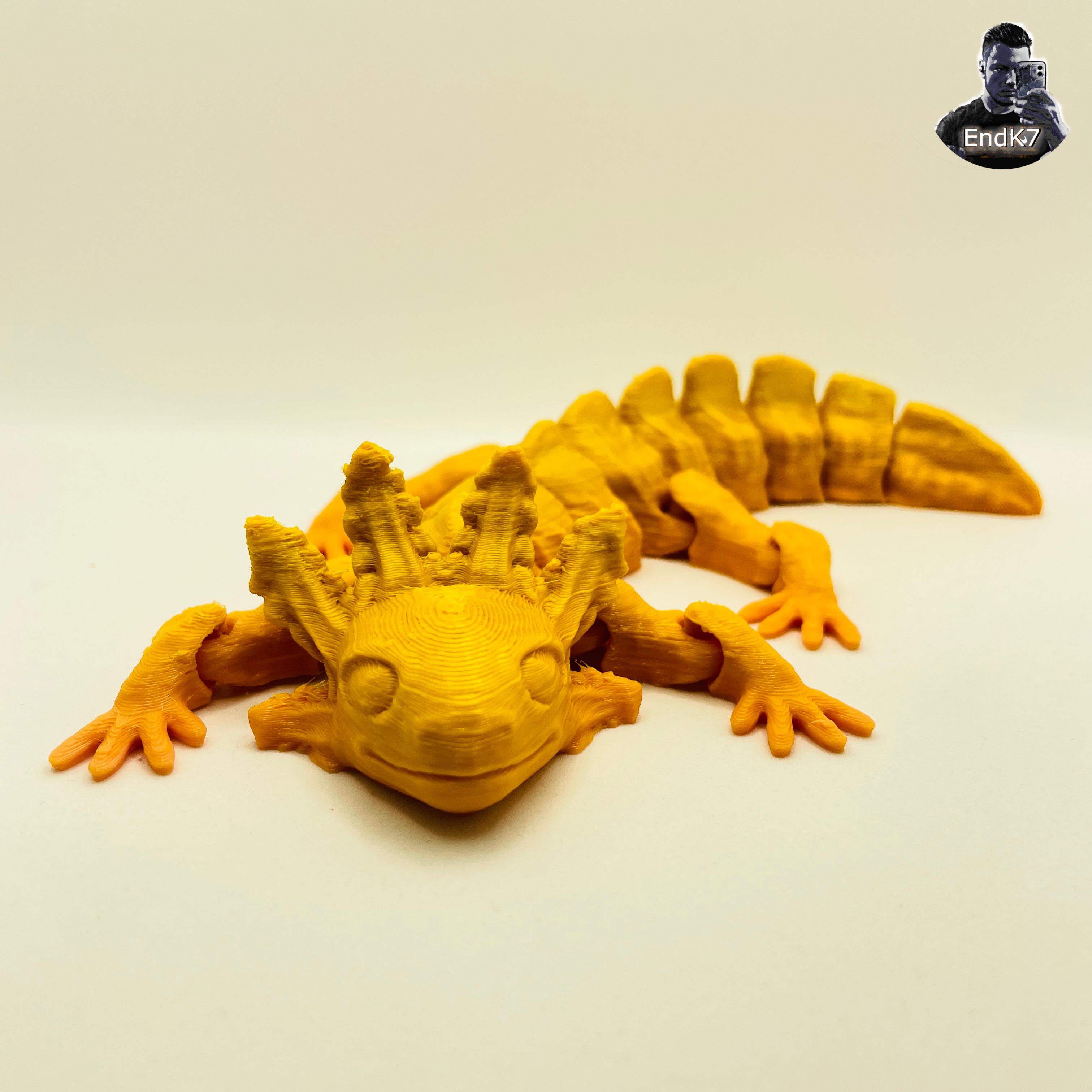 Very Cute Axolotl - Articulated - No Supports - Print in Place 3d model